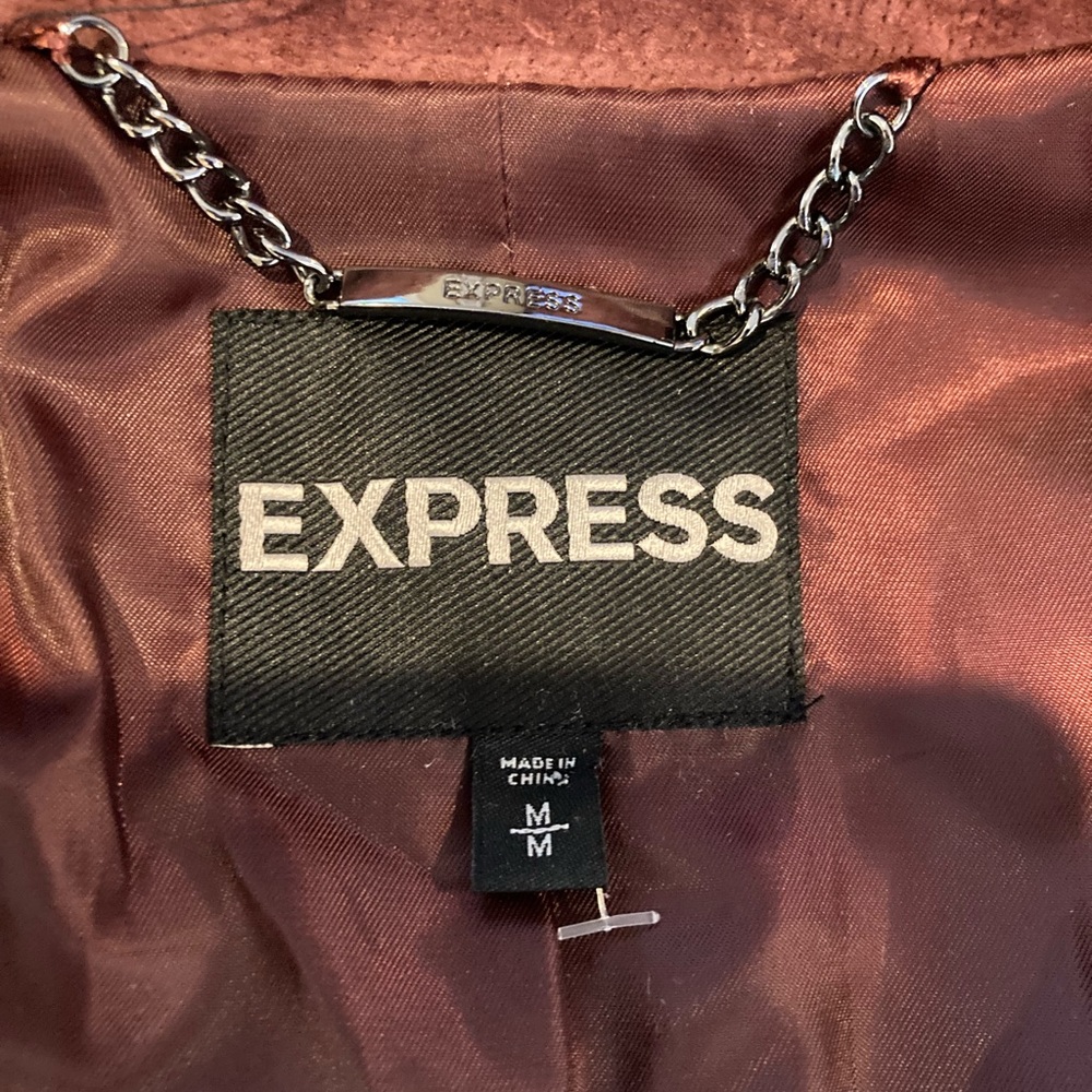 Express Genuine leather moto suede jacket M - Picture 15 of 15